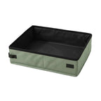 Litière pour chat pliable et transportable de couleur verte et noire
